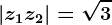 \left | z1+z2 \right |=\sqrt3