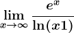 \limx--> \infty \frace^x\ln (x+1)
