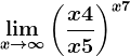 \limx--> \infty \left (\fracx+4x+5 \right )^x+7