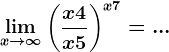 \limx--> \infty \left (\fracx+4x+5 \right )^x+7=...
