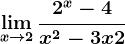 \limx-->2 \frac2^x-4x^2-3x+2
