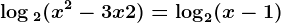 \log 2(x^2-3x+2)=\log 2(x-1)