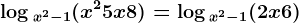 \log x^2-1(x^2+5x+8)=\log x^2-1(2x+6)