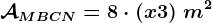 \mathcalAMBCN=8\cdot (x+3)\ m^2
