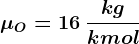 \muO= 16\: \frackgkmol
