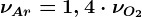 \nu Ar=1,4\cdot \nu O2