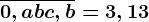 \overline0,ab+\overlinec,b=3,13