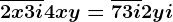 \overline2x+3i+4x+y=\overline7+3i+2yi