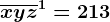 \overlinexyz^1=213