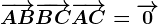 \overrightarrowAB+\overrightarrowBC+\overrightarrowAC=\overrightarrow0