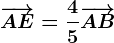 \overrightarrowAE=\frac45\overrightarrowAB