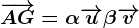 \overrightarrowAG=\alpha\overrightarrowu+\beta\overrightarrowv