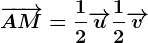 \overrightarrowAM=\frac12\overrightarrowu+\frac12\overrightarrowv