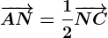 \overrightarrowAN=\frac12\overrightarrowNC