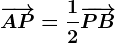 \overrightarrowAP=\frac12\overrightarrowPB