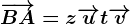 \overrightarrowBA=z\overrightarrowu+t\overrightarrowv