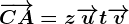 \overrightarrowCA=z\overrightarrowu+t\overrightarrowv