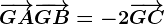 \overrightarrowGA+\overrightarrowGB=-2\overrightarrowGC