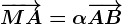 \overrightarrowMA=\alpha\overrightarrowAB