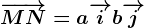\overrightarrowMN=a\overrightarrowi+b\overrightarrowj