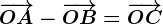 \overrightarrowOA-\overrightarrowOB=\overrightarrowOC