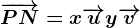 \overrightarrowPN=x\overrightarrowu+y\overrightarrowv