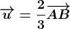 \overrightarrowu=\frac23\overrightarrowAB