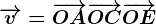 \overrightarrowv=\overrightarrowOA+\overrightarrowOC+\overrightarrowOE