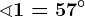 \sphericalangle 1=57^\circ