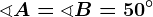 \sphericalangle A=\sphericalangle B=50^\circ