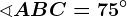 \sphericalangle ABC=75^\circ
