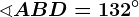 \sphericalangle ABD=132^\circ