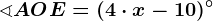 \sphericalangle AOE=(4\cdot x-10)^\circ