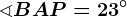 \sphericalangle BAP=23^\circ