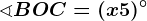 \sphericalangle BOC=(x+5)^\circ