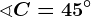\sphericalangle C=45^\circ