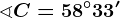\sphericalangle C=58^\circ33'