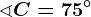 \sphericalangle C=75^\circ