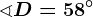 \sphericalangle D=58^\circ