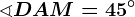 \sphericalangle DAM=45^\circ