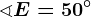 \sphericalangle E=50^\circ