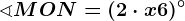 \sphericalangle MON=(2\cdot x+6)^\circ