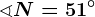 \sphericalangle N=51^\circ