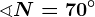 \sphericalangle N=70^\circ