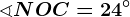 \sphericalangle NOC=24^\circ
