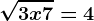 \sqrt3x+7=4
