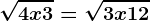 \sqrt4x+3=\sqrt3x+12