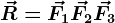 \vecR = \vecF1+\vecF2+\vecF3
