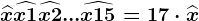 \widehatx+\widehatx+1+\widehatx+2+...+\widehatx+15=17\cdot\widehatx