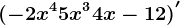 (-2x^4+5x^3+4x-12)'